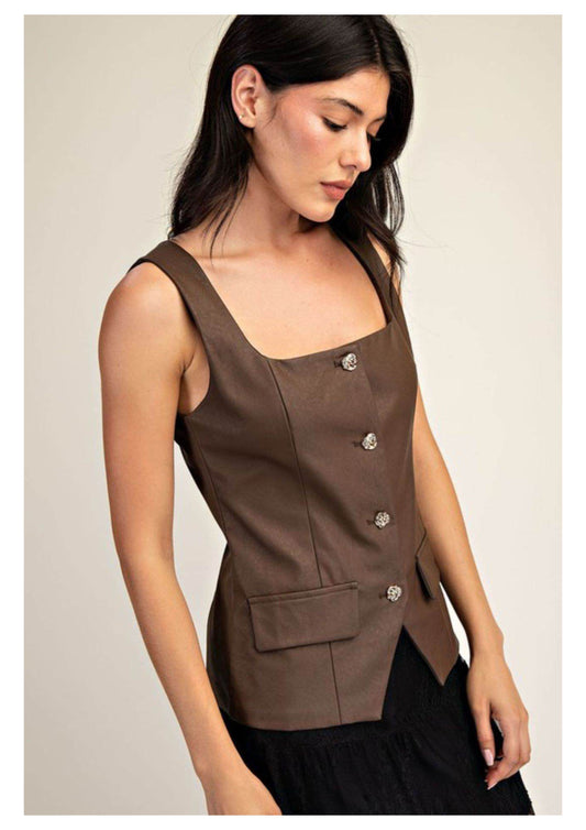 Bianca Buttoned Corset Top